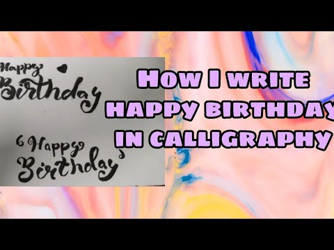 How I write Happy Birthday in cards|| Birthday writing in calligraphy|| Write with Ritima