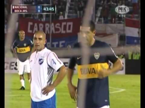 Gol de Riquelme (Nacional 0 Boca 1) Libertadores 2013