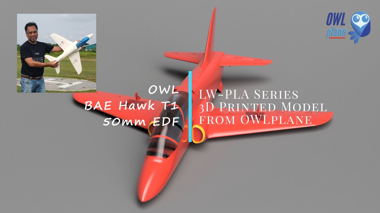 OWL BAE Hawk T1 - 50mm EDF 3D Printed Jet from OWLplane (LW-PLA Series)