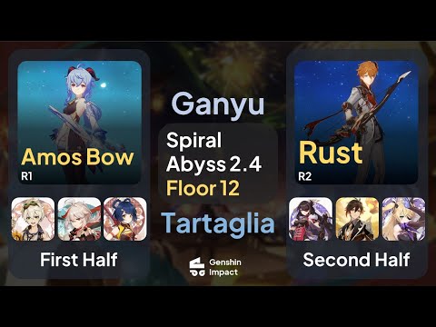 New Spiral Abyss 2.4 Floor 12 9 Stars - Ganyu & Tartaglila/Childe - F2P ($0 Spend)