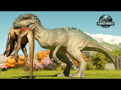 INDOMINUS REX VS ALL LARGE AND MEDIUM DINOSAURUS IN JAPAN MAP - JURASSIC WORLD EVOLUTION 3