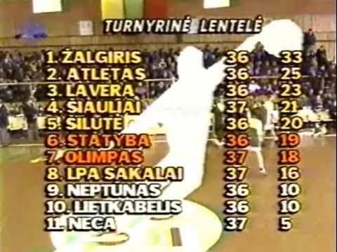 LKL. Plungės Olimpas  - Vilniaus Statyba  1995 04 07