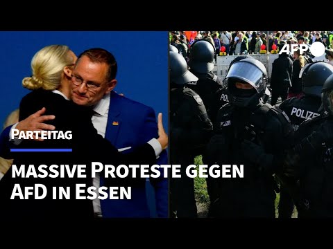 AfD-Parteitag: Doppelspitze bestätigt - massive Proteste in Essen | AFP