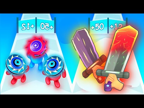 Join Blob Clash , Spin Blade Merge Run - Mobile Games Walkthrough New Evolution Satisfying Games