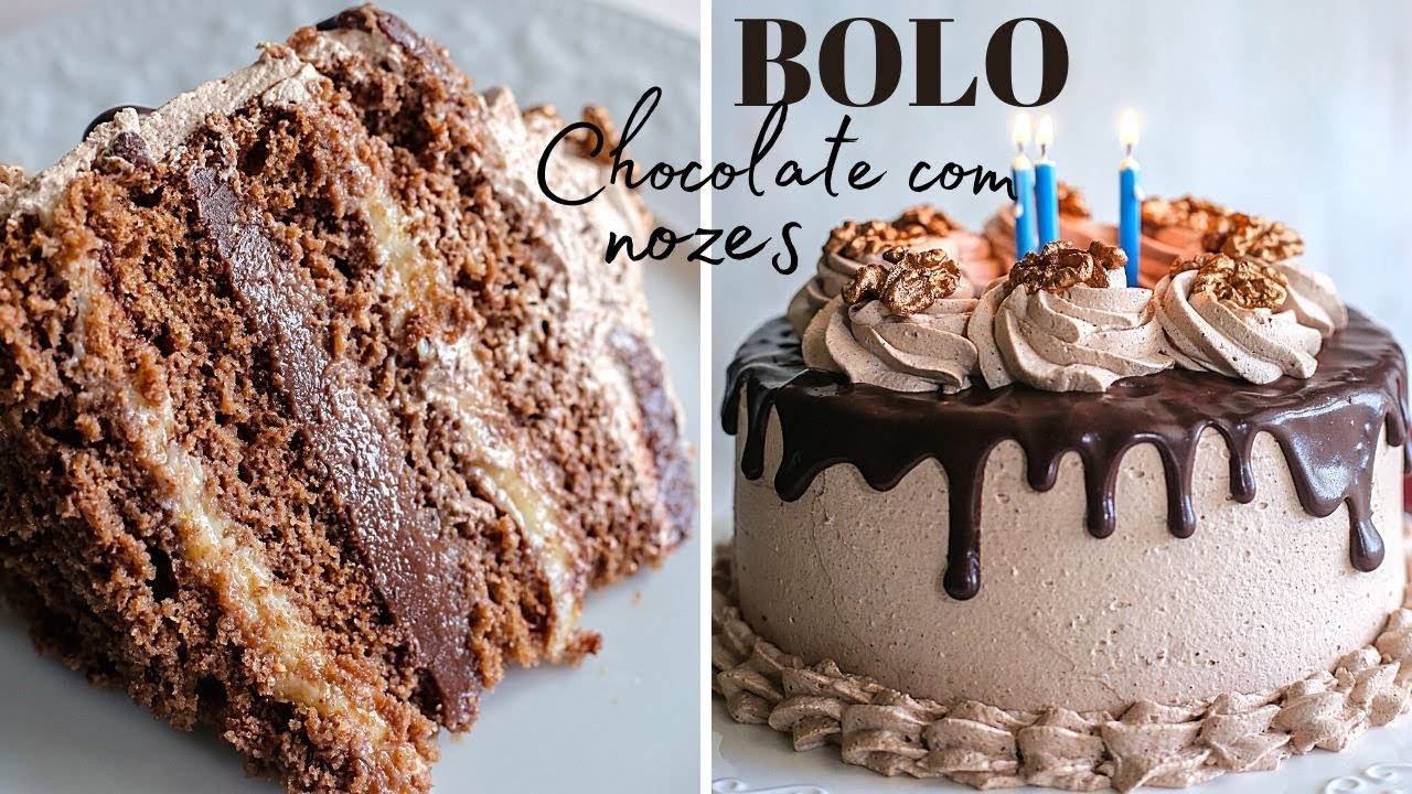 BOLO DE CHOCOLATE COM NOZES SUPER MOLHADINHO! (BOLOS CLÁSSICOS) - Day Flaubert