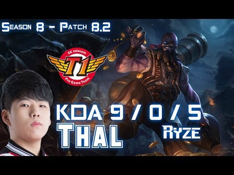 SKT T1 Thal RYZE vs MALPHITE Top - Patch 8.2 KR Ranked