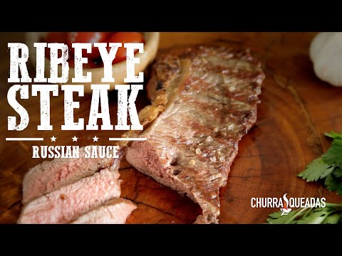 Ribeye Steak in strips with Russian sauce I Churrasqueadas