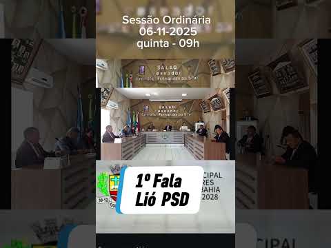 Sessão ordinária dia 06-11-2025 câmara cordeiros Bahia 