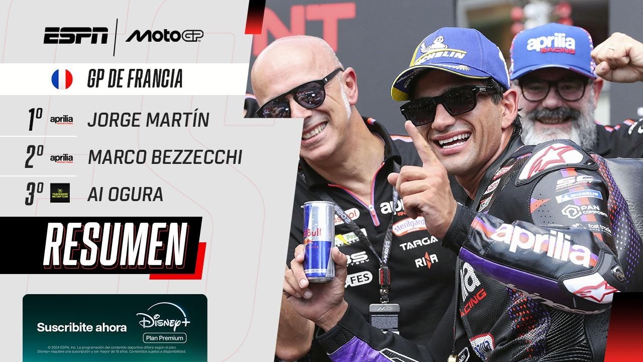 JORGE MARTÍN NO TUVO PROBLEMAS Y SUMÓ UN CONTUNDENTE TRIUNFO EN EL GP DE FRANCIA DE MOTOGP | RESUMEN