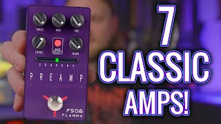 Video thumbnail for 7 amps, 14 channels AND CAB SIM! Flamma FS06 Preamp Pedal by Taylor Danley