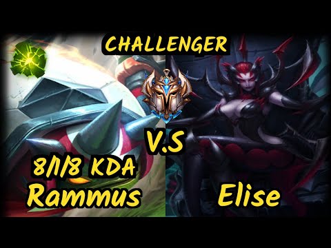Pants are Dragon (RAMMUS) vs ELISE - 8/1/8 KDA JUNGLE CHALLENGER GAMEPLAY - NA