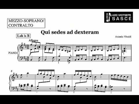 Qui sedes ad dexteram (Gloria in D, major) by Antonio Vivaldi. PIANO Accompanyment