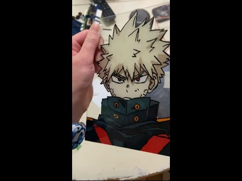 Katsuki bakugou glass art!
