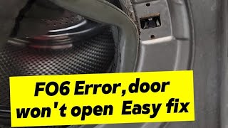 SIMPLE!!Whirlpool washer F06 error-Do this to open a stuck Whirlpool washer door,replace door switch