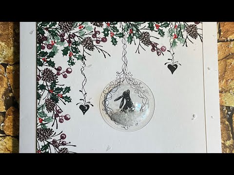 Pipin In A Bauble Christmas card by Jo Rice #laviniastamps