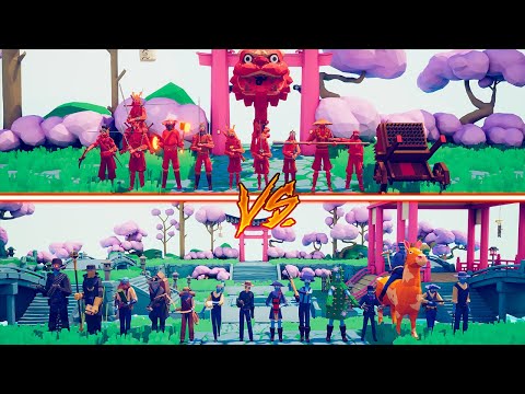 MEGA DYNASTY TEAM vs MEGA WILD WEST TEAM - Totally Accurate Battle Simulator | TABS