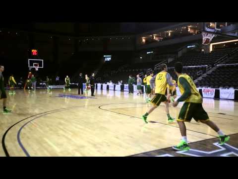 NDSU Bison practice at Denny Sanford Premier Center