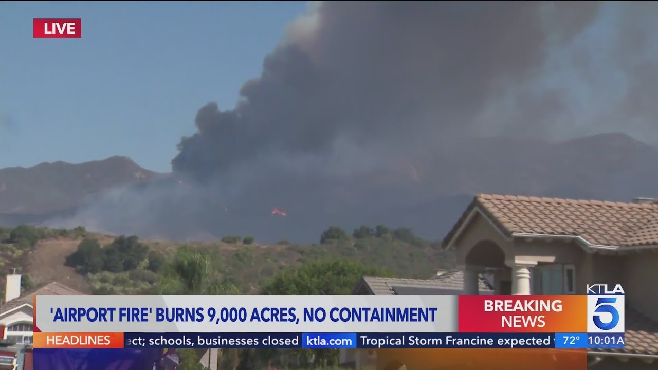 Airport Fire burns 9,000 acres; no containment