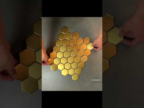 The Mosaic Factory Barcelona mozaïektegel hexagon 5,1x5,9cm - Gold Matt Metalic