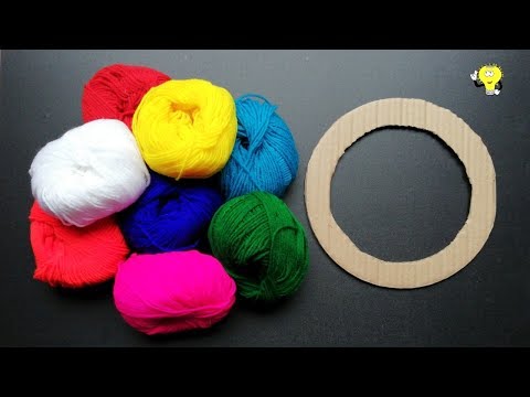 New Design Woolen Flower Wall Hanging Craft Ideas - DIY Yarn Wall Hanging  - Wool Craft Ideas Video