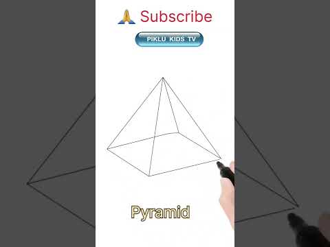 Drawing of Pyramid easy step