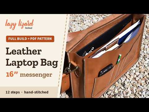 Video: Hand-stitched 16″ leather laptop bag
