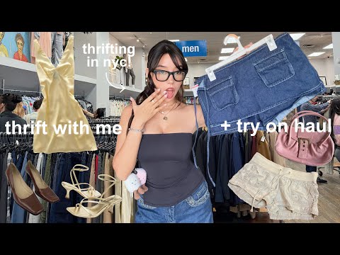 THRIFT WITH ME + TRY ON HAUL 🛍️ pinterest SPRING/SUMMER trends, chic, preppy, coquette & more 🌸