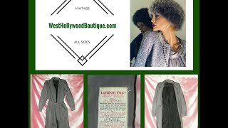 VINTAGE WOMEN'S LONDON FOG LIGHT OVERCOAT SIZE 12 REGULAR GRAY GREY LENGTH 44