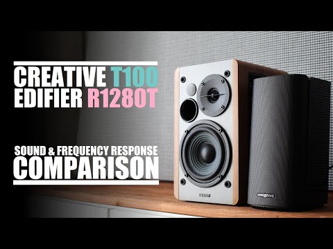 Edifier R1280T  vs  Creative T100  ||  Sound & Frequency Response Comparison
