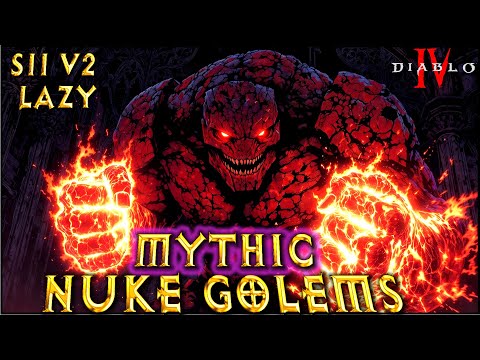 S11 V2 MYTHIC NUKE GOLEMS ! LAZY Summoner Necromancer Build Diablo 4 VoH