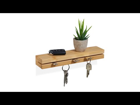 Magnetisches Schlüsselbrett mit Ablage Braun - Bambus - 30 x 4 x 6 cm