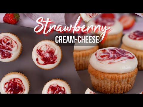 Erdbeer Sommer-Cupcakes: Strawberry Cream Cheese Cupcakes mit Knusperboden 🍓