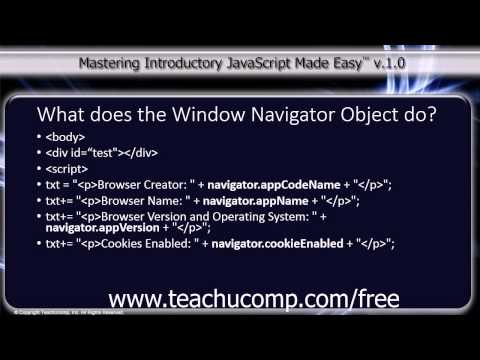 Javascript Training Tutorial What Does The Window Navigator Object Do