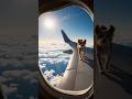 Unreal Scene From Emirates Dog On Flight Wing Dog Aeroplane Shorts