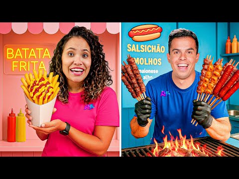 TRANSFORMAMOS A MANSÃO EM UMA CHURRASCARIA VS BATATARIA PARA VER QUEM VENDE MAIS! - DEU BRIGA!