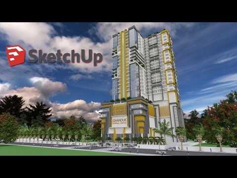 Sketchup Modeling 32 Level Apartment Building step by step