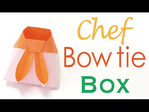 Chef Scarf (Ribbon Bow Tie) Origami Paper Box - Origami Kawaii〔#087〕