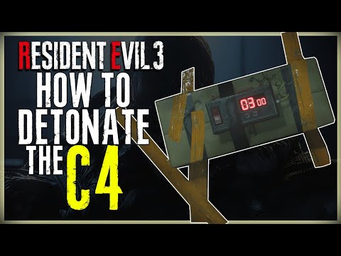 HOW TO BLOW UP THE C4 - DETONATE THE C4 IN THE LOCKER ROOM SHOWER ROOM - RESIDENT EVIL 3 REMAKE RE3