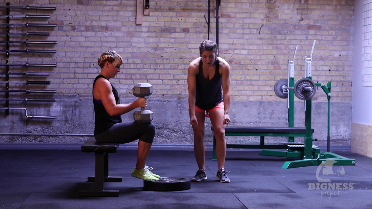 The Bigness Project Demo: Dumbbell Seated Calf Raise - YouTube