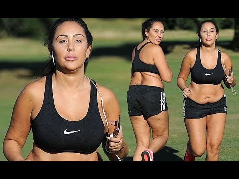 Geordie Shore's Sophie Kasaei in tiny crop top with exercise shorts into al fresco workout session