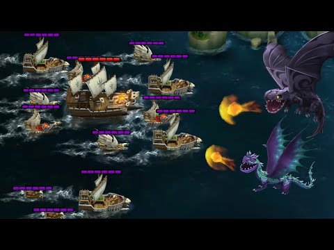Defending Berk with Marooned Dragons [Mukchucker,Greezer - Defeating Fleet 60 - Dragons:Rise of Berk