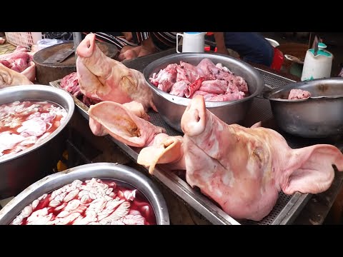 Amazing Cambodian Local Market Scenes, Fresh Market Food Tour, Street Market Foods