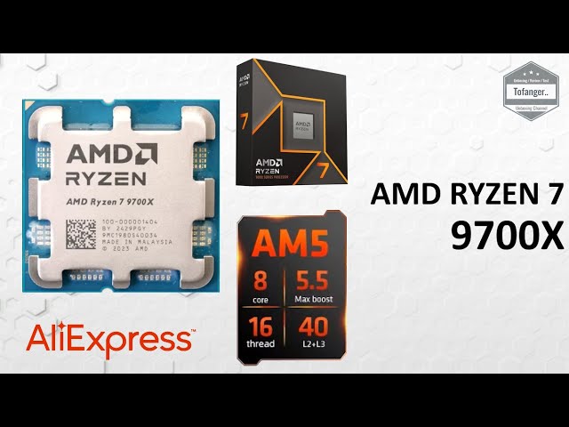 Vídeo relacionado con AMD Ryzen 7 9700X Procesador (8 núcleos/16 Threads) 65W DTP, Socket AM5, 40MB Caché, Reloj de Aumento máx. hasta 5.5 GHz, sin Ventilador