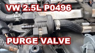 VW BEETLE 2.5L P0496 PURGE VALVE replacement Audi