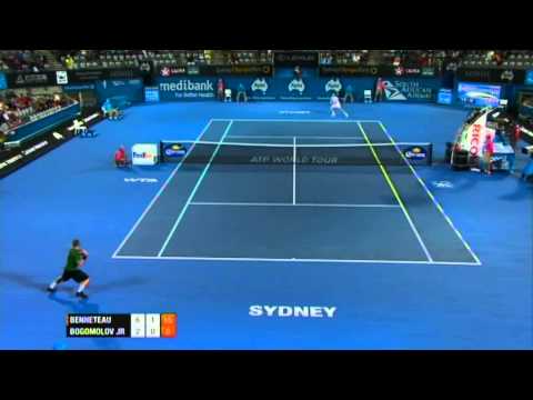 J. Benneteau v A. Bogomolov Jr. Highlights Men's Singles Quarter Final: Sydney International 2012
