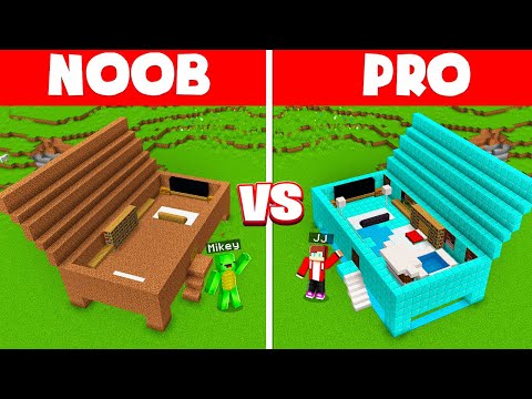 Mikey POOR Secret Base vs JJ RICH Underground House Battle in Minecraft Maizen