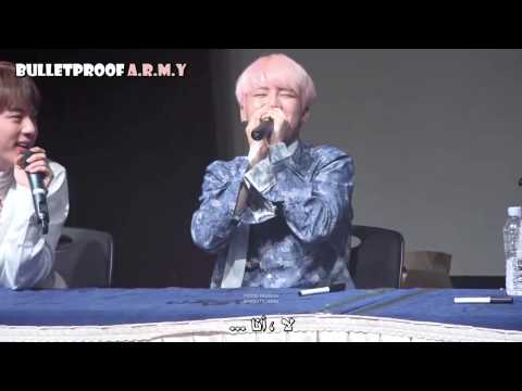 170225 BTS Jimin loves meat, kimchi fried rice & tonkatsu @ Apgujeong fansign fancam [Arabic sub]