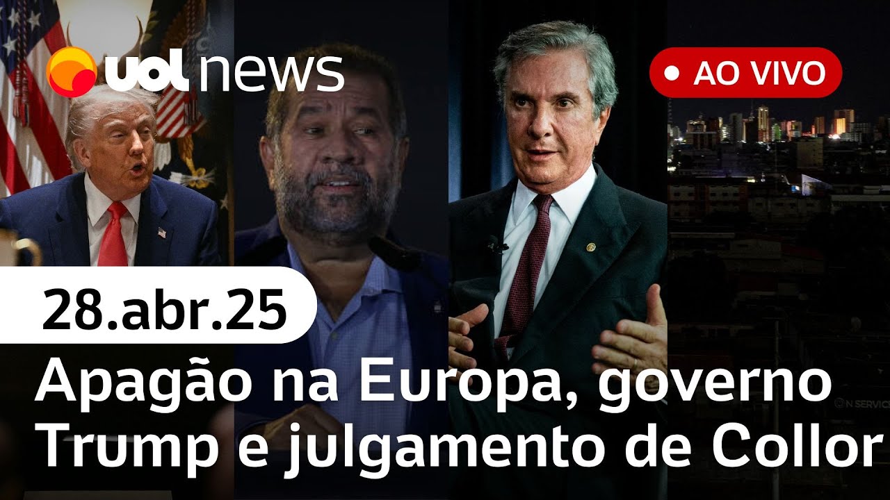 Apagão na Europa; 100 dias do governo Trump; fraude no INSS; julgamento de Collor | UOL News ao vivo