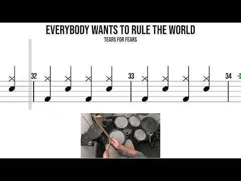 Everybody Wants To Rule The World  Tears For Fears🥁 Medium Beginner Version