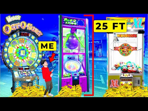 Trapped In Arcade Until I Win EVERY Giant Game Jackpot